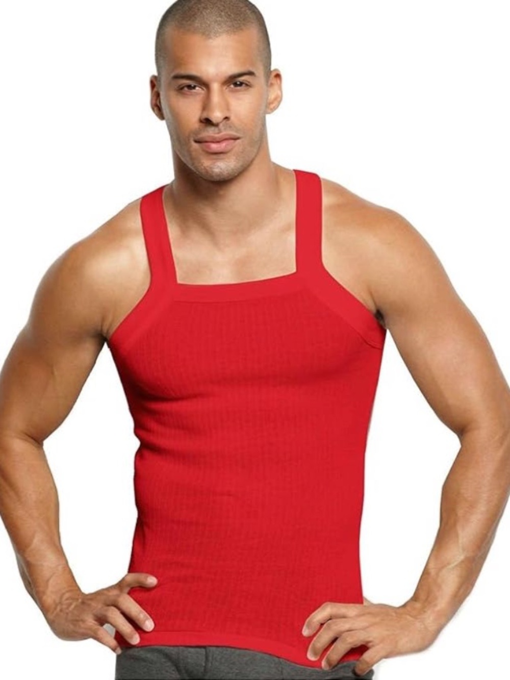 Signature String Tank Top XL tight stretch fit Gently worn 100% cotton 18" arms